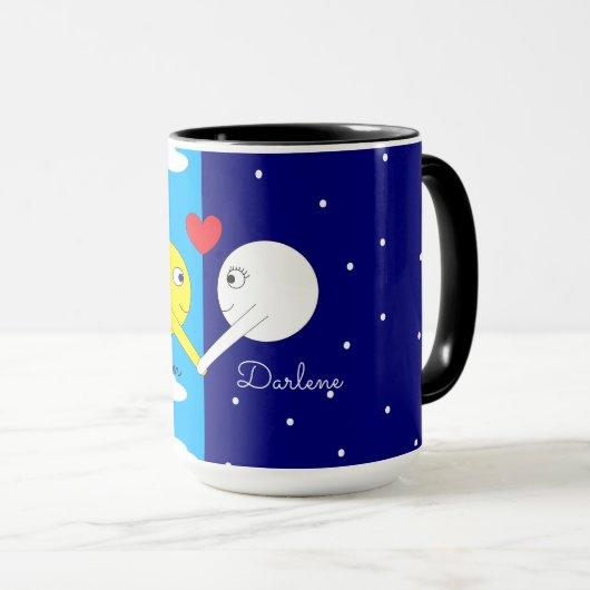 Opposites Attract - Sun & Moon in Love: Tasse (VorderseiteRechts)