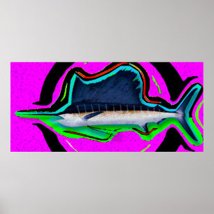 Opt-Art Pacific Sailfish Poster