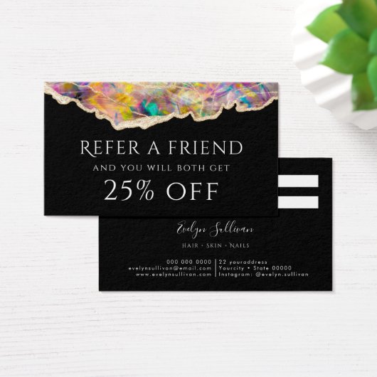Opt on Black Referral Card (Schreibtisch)