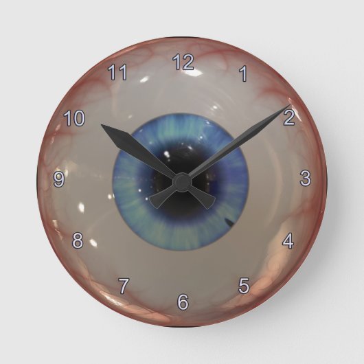Opthamologe Augenarzt Spooky Fun Blue Eye Clock Runde Wanduhr (Vorderseite)