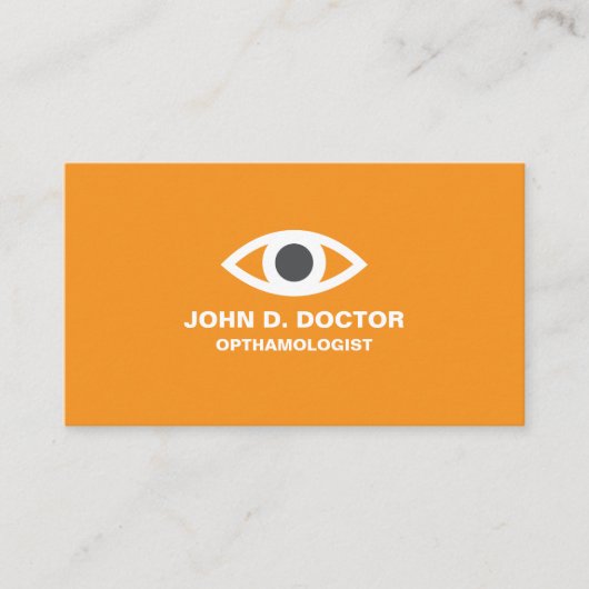 Opthamologe oder optometristische orange Visitenka Visitenkarte (Vorderseite)