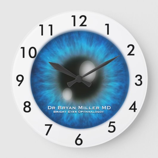 Opthamologin Custom Clock Große Wanduhr (Vorderseite)