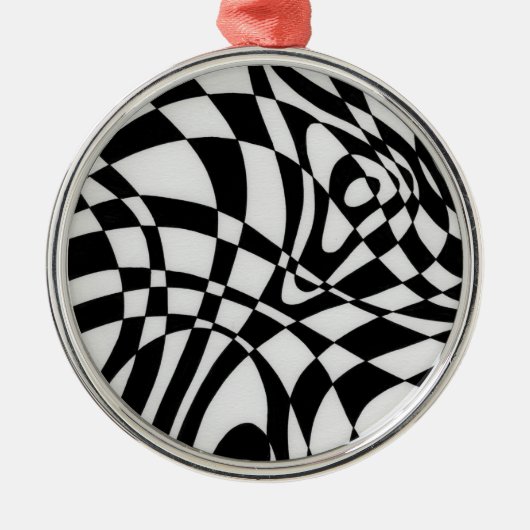 Optic #1a von Michael Moffa Silbernes Ornament (Vorne)