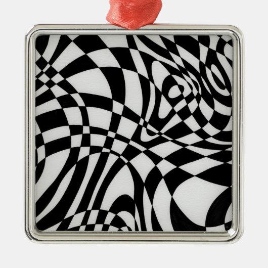 Optic #1a von Michael Moffa Silbernes Ornament (Vorne)