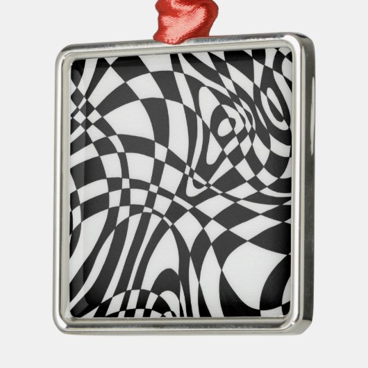 Optic #1a von Michael Moffa Silbernes Ornament (Links)