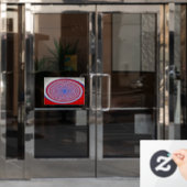 Optic Rings – Red Blue Window Decal Fensteraufkleber (Büro Tür)