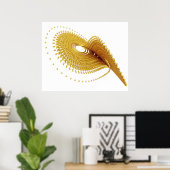 Optical Art Lorenz Goldenes Fraktal Attraktion Zwe Poster (Heimbüro)