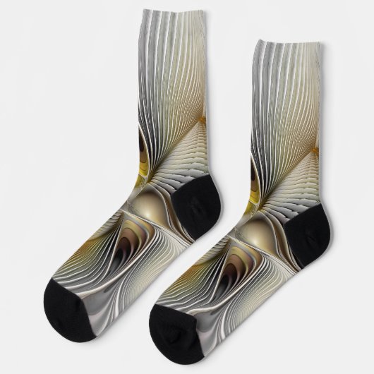 Optical Illusion Abstract 3D Fractal With Depth Socken (Linkes Detail)
