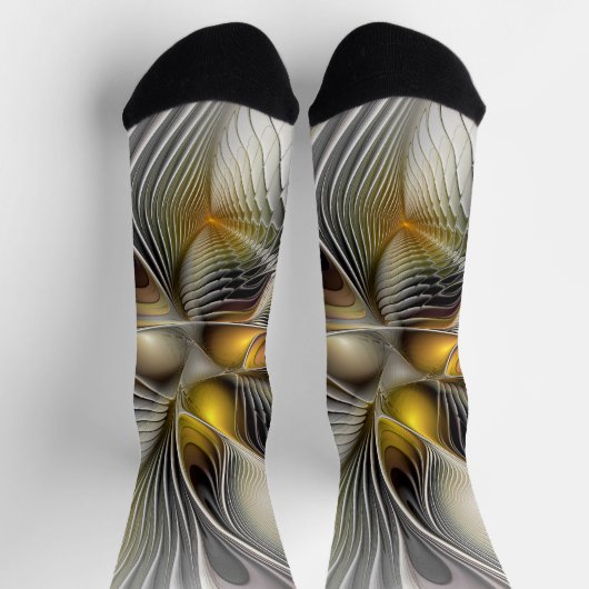 Optical Illusion Abstract 3D Fractal With Depth Socken (Oben)
