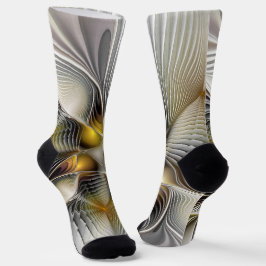 Optical Illusion Abstract 3D Fractal With Depth Socken