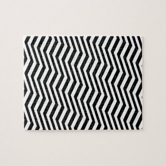 Optical Illusion Black White Chevron Patterns Cool Puzzle (Horizontal)