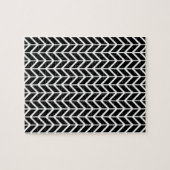 Optical Illusion Black White Herringbone Chevron Puzzle (Horizontal)