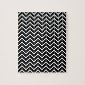 Optical Illusion Black White Herringbone Chevron Puzzle (Vertikal)