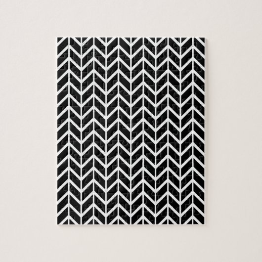 Optical Illusion Black White Herringbone Chevron Puzzle (Vertikal)