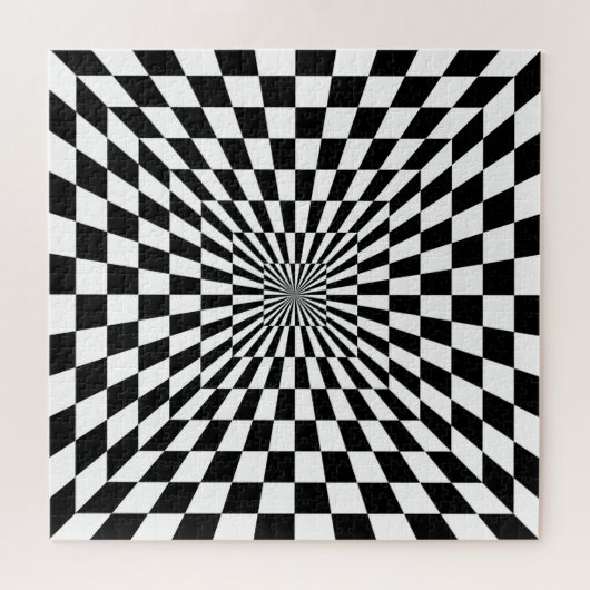 optical illusion chessboard tunnel puzzle (Horizontal)