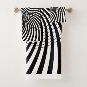 OPTICAL ILLUSION Geometric Art Hypnotic Designs Badhandtuch Set