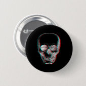 Optical Illusion Halloween Skeleton Skull Button (Vorne & Hinten)