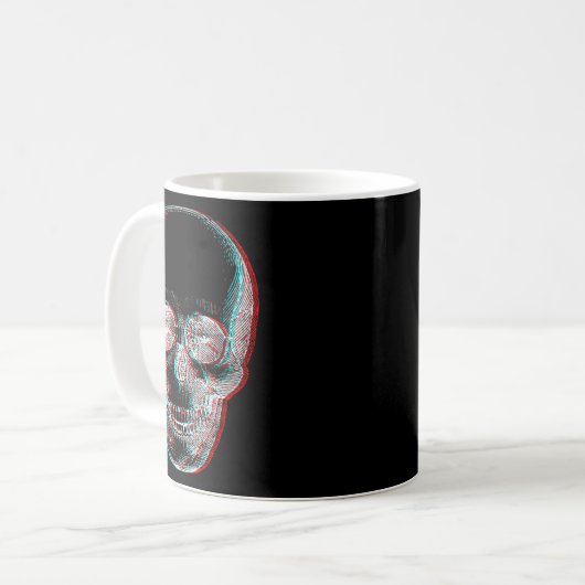 Optical Illusion Halloween Skeleton Skull  Kaffeetasse (Vorderseite Links)