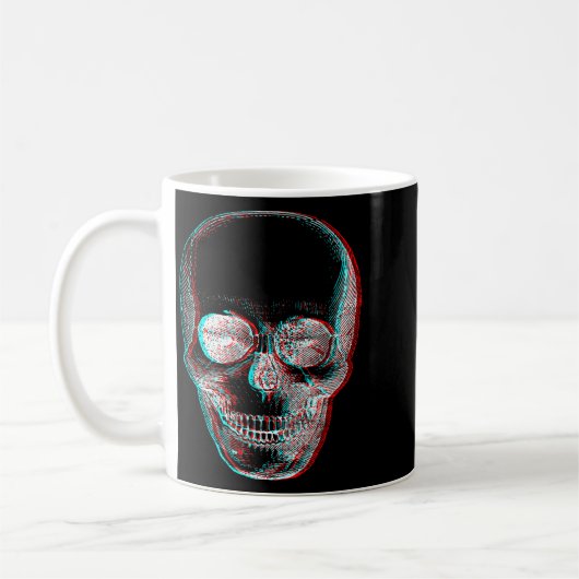 Optical Illusion Halloween Skeleton Skull  Kaffeetasse (Links)
