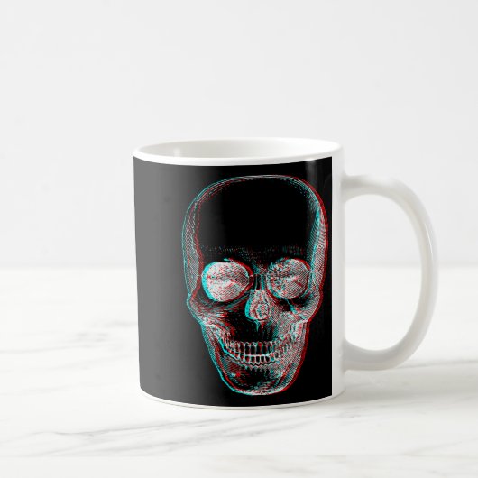 Optical Illusion Halloween Skeleton Skull  Kaffeetasse (Rechts)