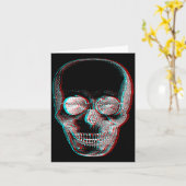 Optical Illusion Halloween Skeleton Skull Karte (Gelbe Blume)