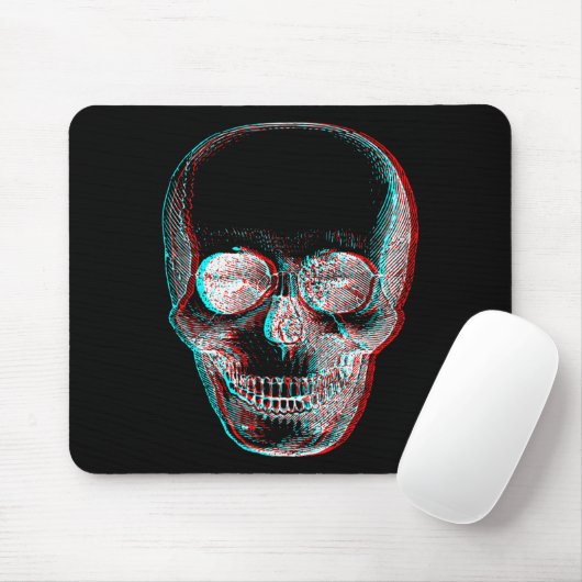 Optical Illusion Halloween Skeleton Skull Mousepad (Mit Mouse)