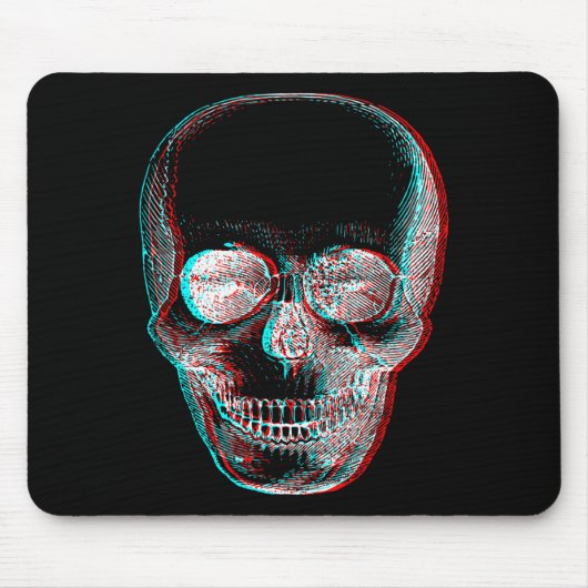 Optical Illusion Halloween Skeleton Skull Mousepad (Vorne)