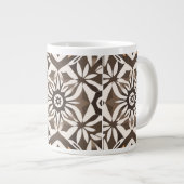 Optical Illusion Op Art Geometric Black White Mug Jumbo-Tasse (Vorderseite Rechts)