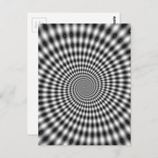 Optical Spiral-Illusion Postkarte (Vorne/Hinten)