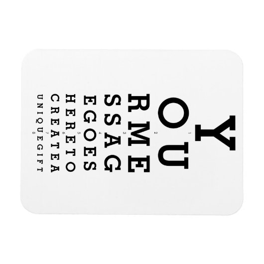Optician Chart Erstellen Sie Ihre eigene Nachricht Magnet (Horizontal)