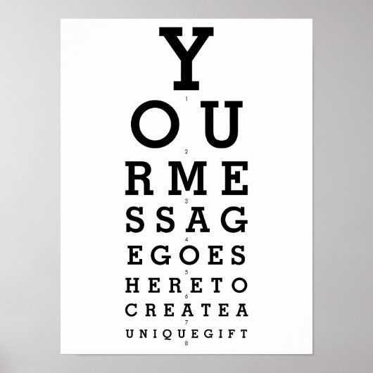 Optician Chart Erstellen Sie Ihre eigene Nachricht Poster (Vorne)