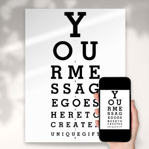 Optician Chart Erstellen Sie Ihre eigene Nachricht Poster