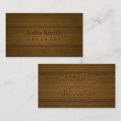 Optician Elegant Wood Hintergrund Visitenkarte (Vorne/Hinten)