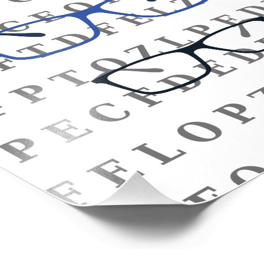 Optician Eye Test Chart and Specs Fotodruck (Ecke)
