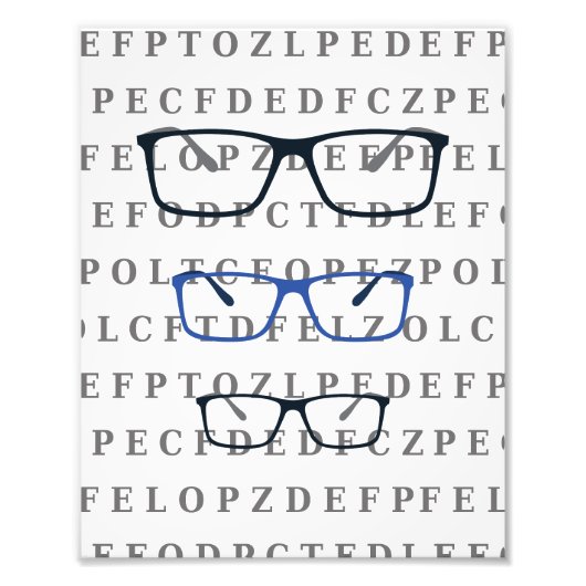 Optician Eye Test Chart and Specs Fotodruck (Vorne)