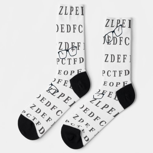 Optician Eye Test Chart and Specs Socken (Linkes Detail)