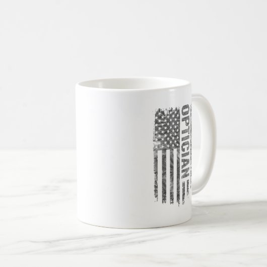 Optician USA Flag Distressed design Kaffeetasse (VorderseiteRechts)