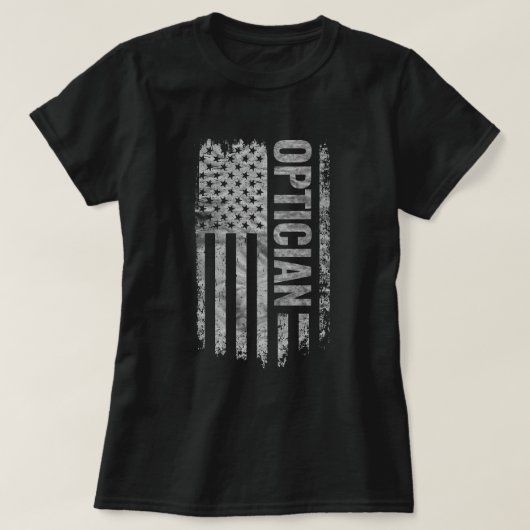 Optician USA Flag Distressed design T-Shirt (Design vorne)