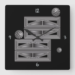 Optik durch die Wand-Uhr auf dem Shapes Square Quadratische Wanduhr