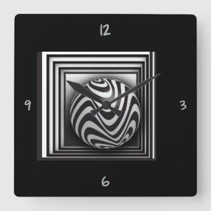 Optik durch die Wand-Uhr auf dem Shapes Square Quadratische Wanduhr