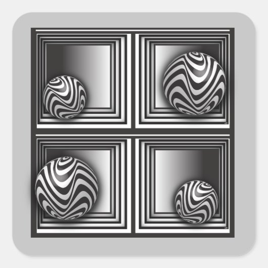 Optik durch Formen Quadratischer Aufkleber (Vorderseite)