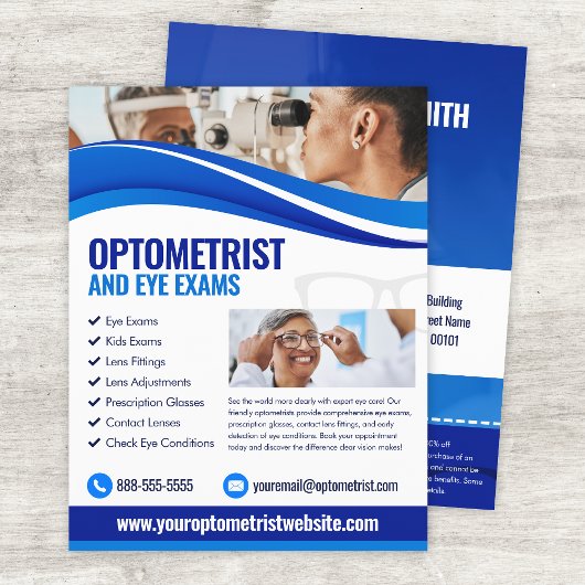 Optiker-Augenuntersuchungsflyer-Vorlage Flyer