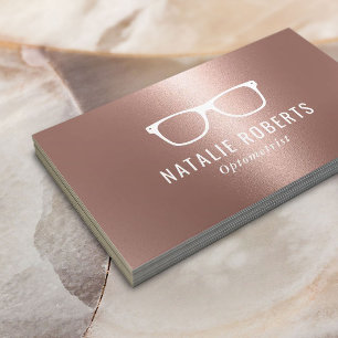 Optiker Brille Elegant Roségold Visitenkarte