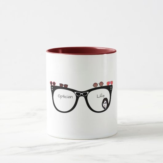Optiker-Dame Tasse (Zentrum)