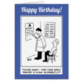 Optiker, der einen Augentest durchführt (Vorne)