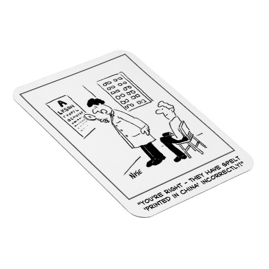 Optiker, der einen Augentest durchführt Magnet (Rechte Seite)