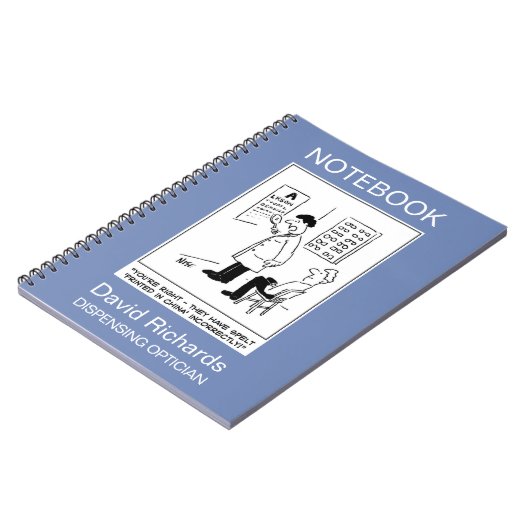 Optiker, der einen Augentest durchführt Notizblock (Linke Seite)