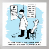 Optiker, der einen Augentest durchführt Poster (Vorne)