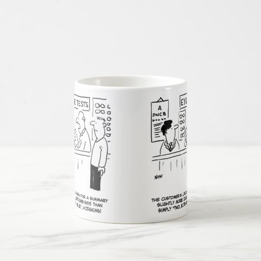 Optiker, der einen übermäßig vereinfachenden Augen Kaffeetasse (Mittel)