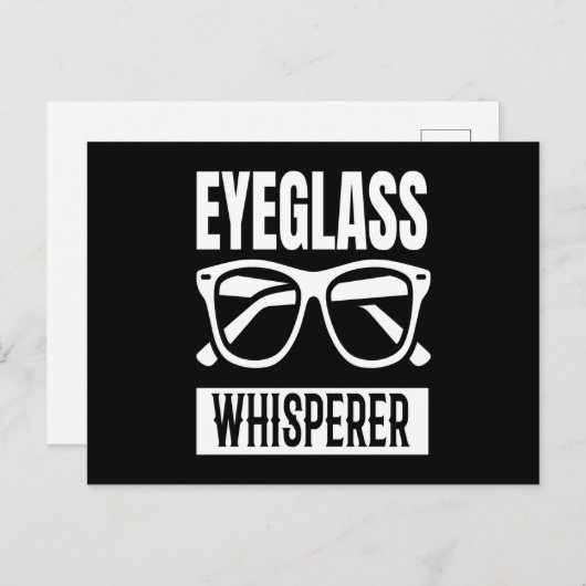 Optiker Eyeglass Whisperglas Postkarte (Vorne/Hinten)